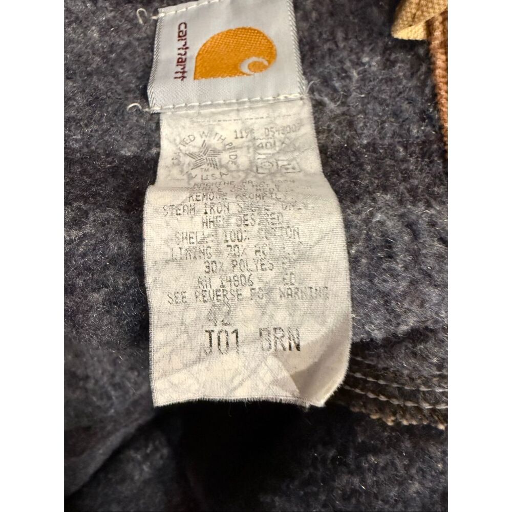 Vintage Carhartt J01 BRN Detroit Jacket Blanket Lined USA Made Workwear 42 Regul - Picture 4 of 14